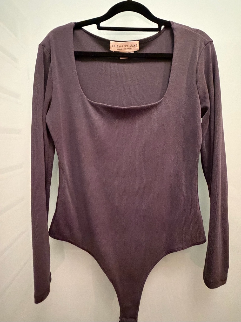 saltwater LUXE Long-Sleeve Scoop-Neck Bodysuit in Plum